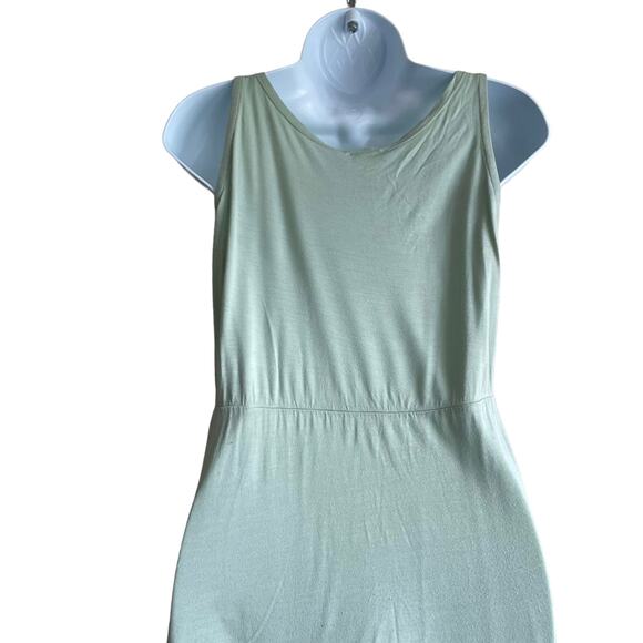 H&M Top Women Small Green Decorative Neckline SleevelessTunic Pullover Side Slit - Picture 4 of 11